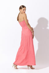 Melody Linen Maxi Dress in French Pink