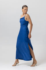 Poppy Linen Maxi Dress in Sapphire