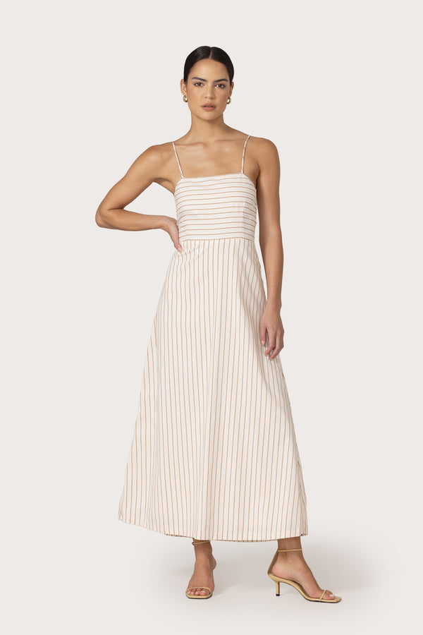 Nyla Maxi Dress in Neutral Stripe