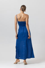 Poppy Linen Maxi Dress in Sapphire