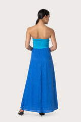Melody Linen Maxi Dress in Atlantic Blue