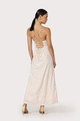 Nyla Maxi Dress in Neutral Stripe