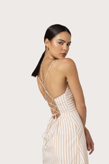 Nyla Maxi Dress in Neutral Stripe
