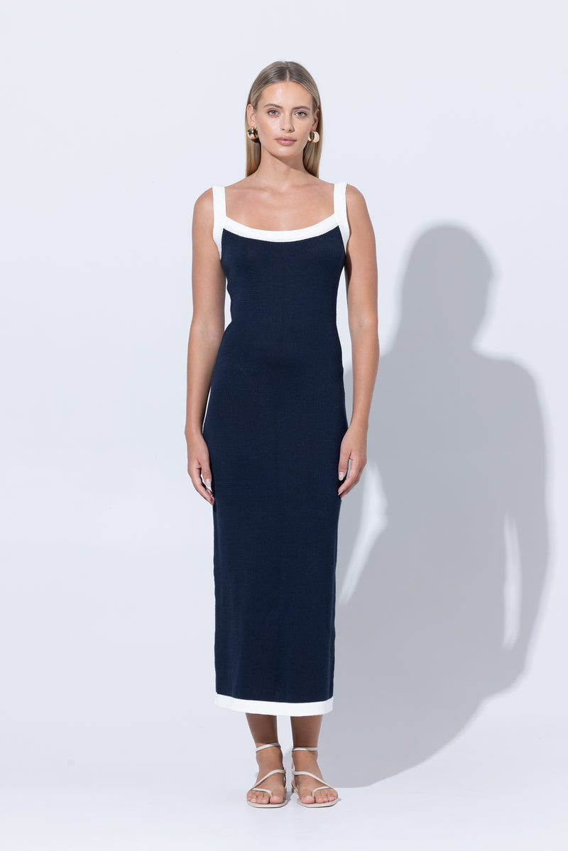 Christine Knitted Maxi Dress Navy