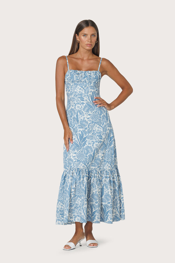 Jorden Maxi Poplin Dress in Botanical