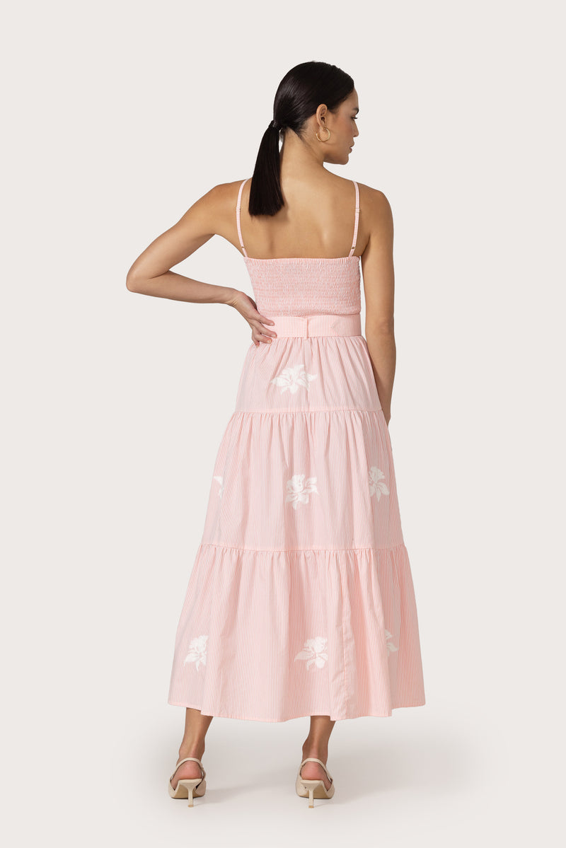 Arlen Maxi Dress in Orchid Stripe Embroidery