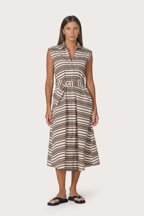 Chloe Poplin Dress Beachmark Stripe