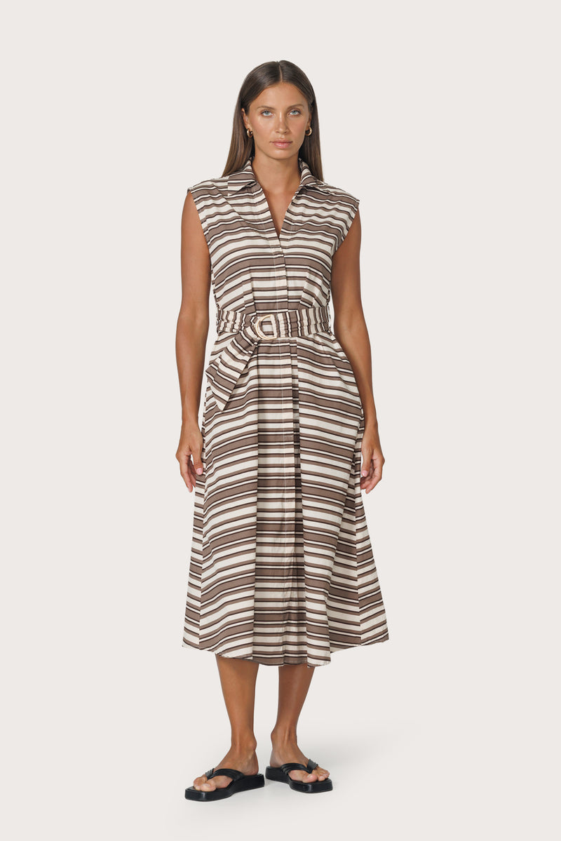 Chloe Poplin Dress Beachmark Stripe