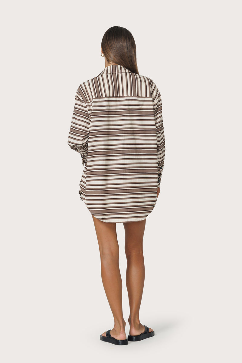 Sun Poplin Shirt in Beachmark Stripe