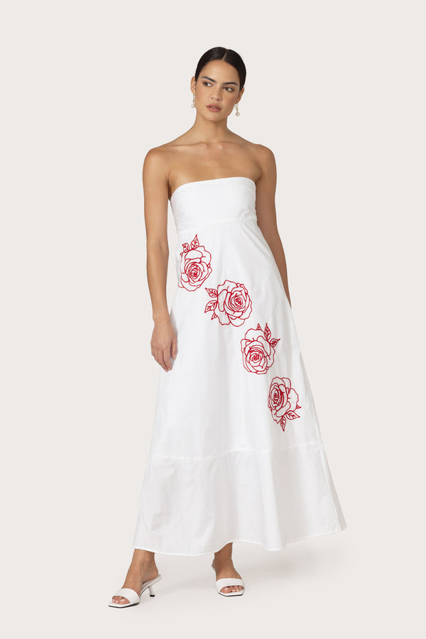 Timothy Poplin Maxi Dress in Cleo Embroidery