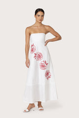 Timothy Poplin Maxi Dress in Cleo Embroidery
