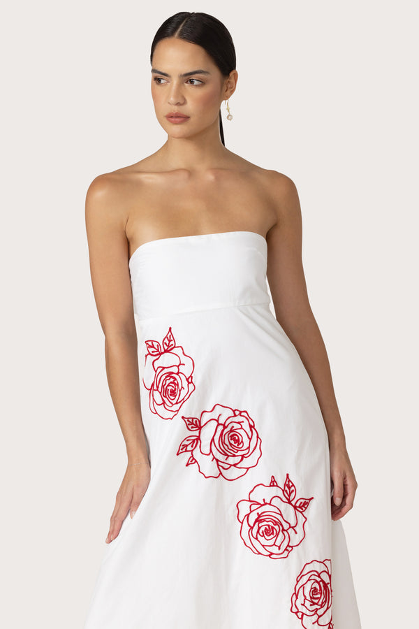 Timothy Poplin Maxi Dress in Cleo Embroidery