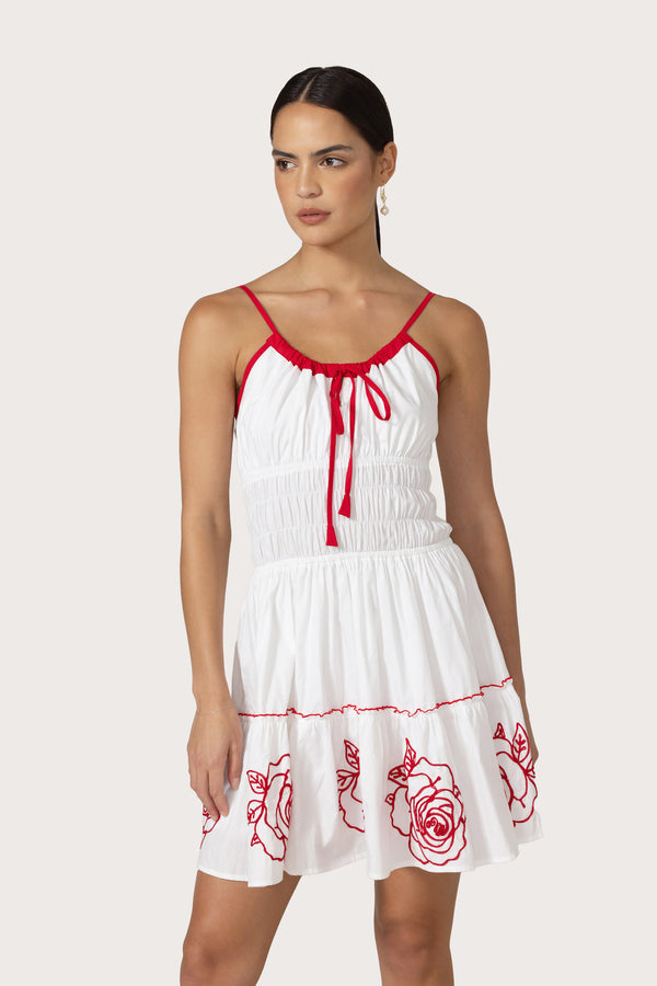 Rosa Poplin Mini Dress in Cleo Embroidery