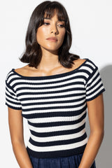 Georgia Knitted Top in Mixed Stripe