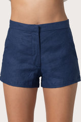 Tailor Linen Short in Indigo