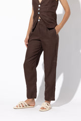 Suit Linen Trouser in Cocoa Linen
