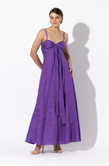 Meela Maxi Dress in Violet Linen
