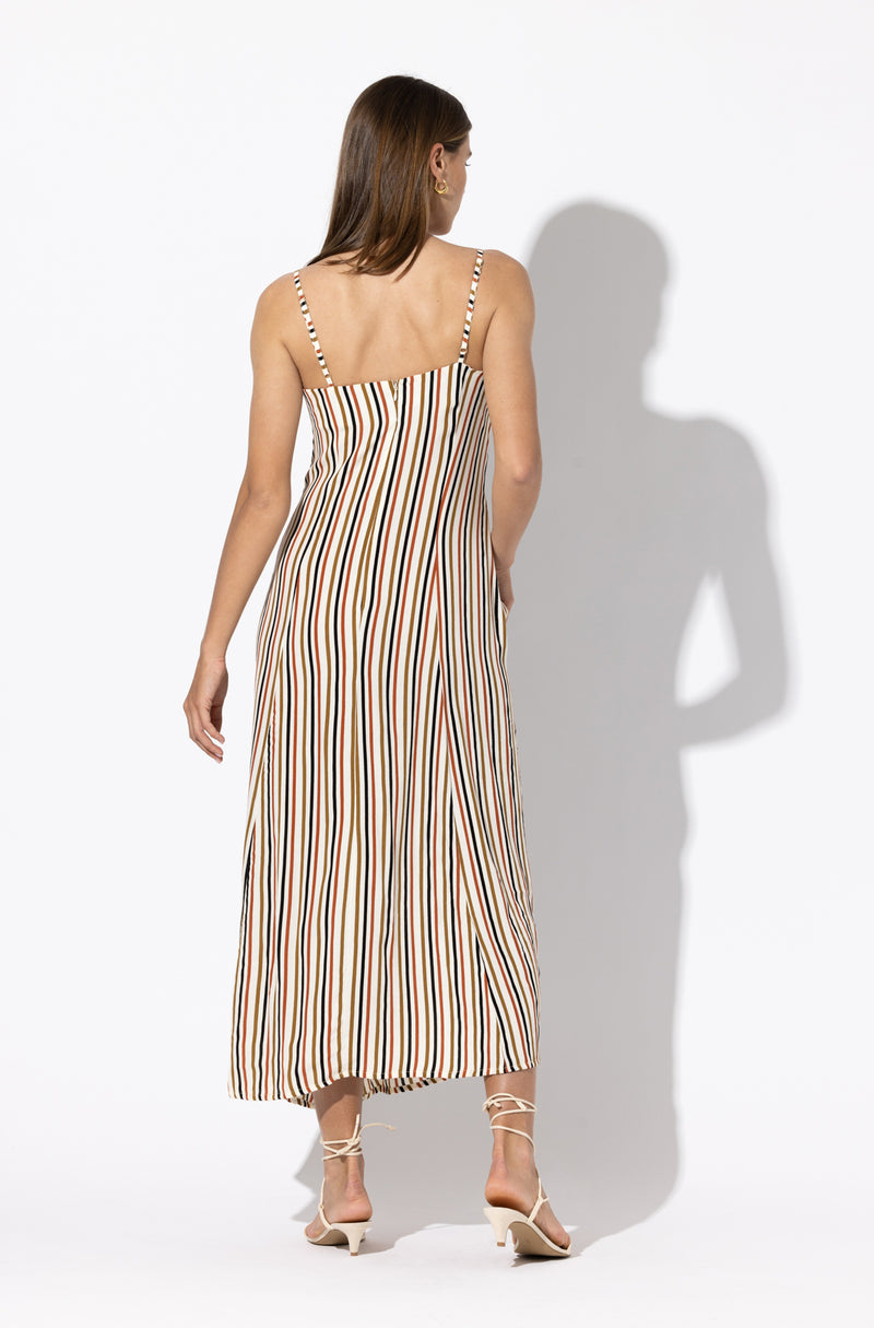 Siang Crepe Maxi Dress in Chrystal Stripe