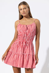 Rosa Poplin Mini Dress in Marlo Stripe