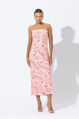 Gio Crepe Midi Dress in Azalea Floral