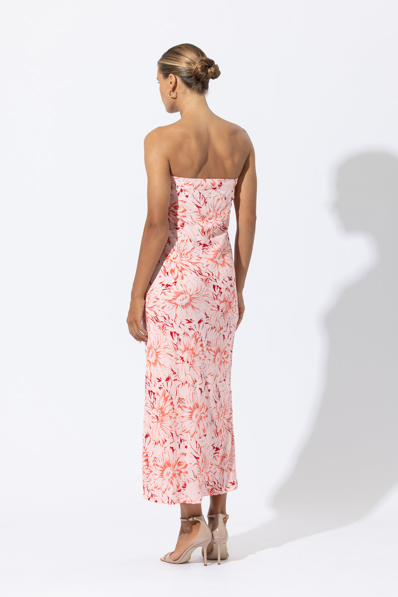 Gio Crepe Midi Dress in Azalea Floral