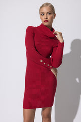 Trinity Knitted Dress in Claret